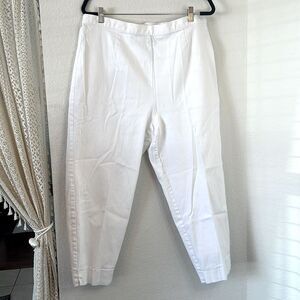 Harris Wallace Woman Studio Works White Linen Feel Ankle Pants ~ Size 22W